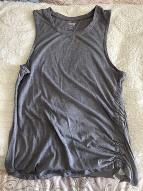Women's Gray Sleeveless Tank Top with Side Ruching